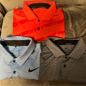 Nike golf polo lot of 3 size medium like new